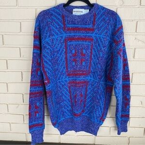 Vintage Sweater Mens McGregor Pullover Aztec Cosby Geometric Size Large L USA